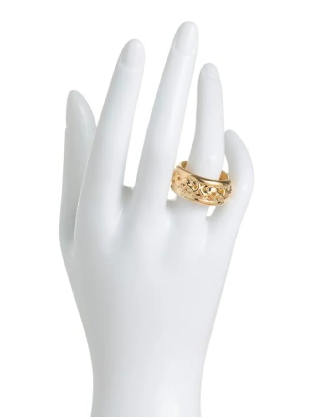 MILOR GOLD Made In Italy 14kt Gold Byzantine Band Ring - Picture 2 of 3
